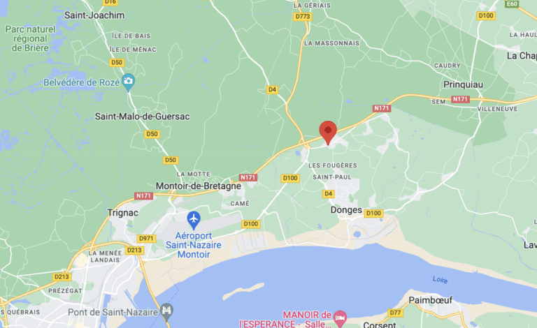 carte de l'emplacement de la maison à vendre - Donges